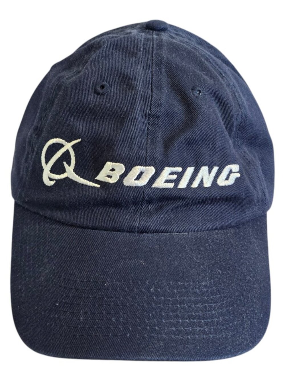 Boeing Aerospace Baseball Cap Hat Navy Blue & White